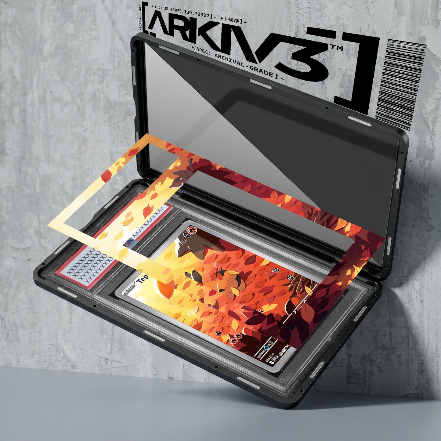 ARKIV3 PSA graded exploded mockup