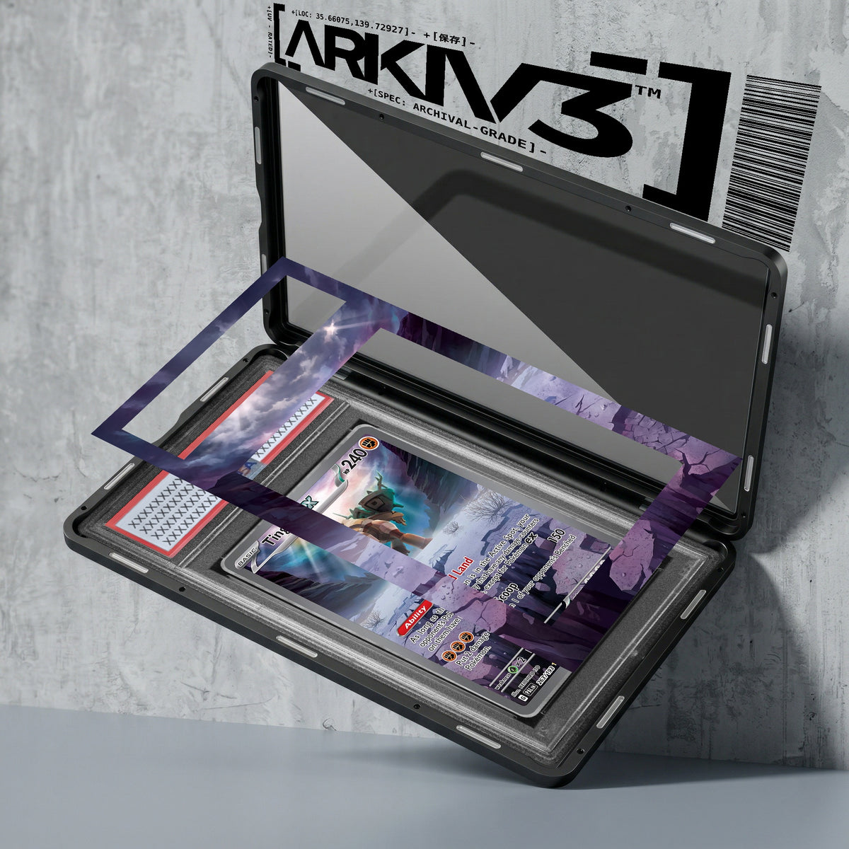 ARKIV3 PSA graded exploded mockup
