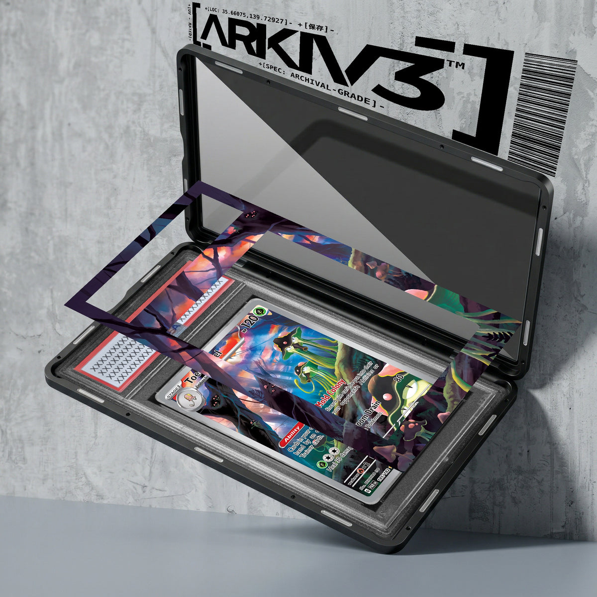 ARKIV3 PSA graded exploded mockup