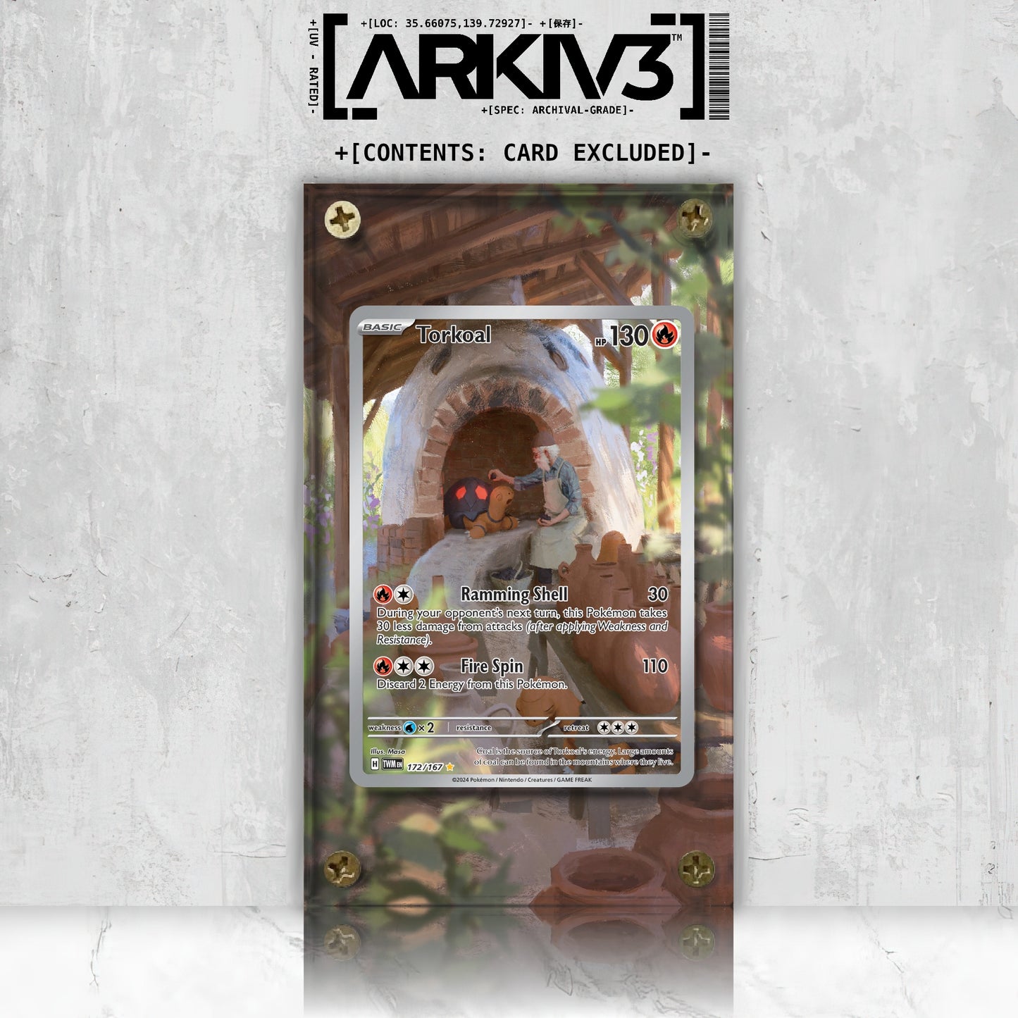 [UNIT: 172/167] // Torkoal Extended Art Display Case - Raw