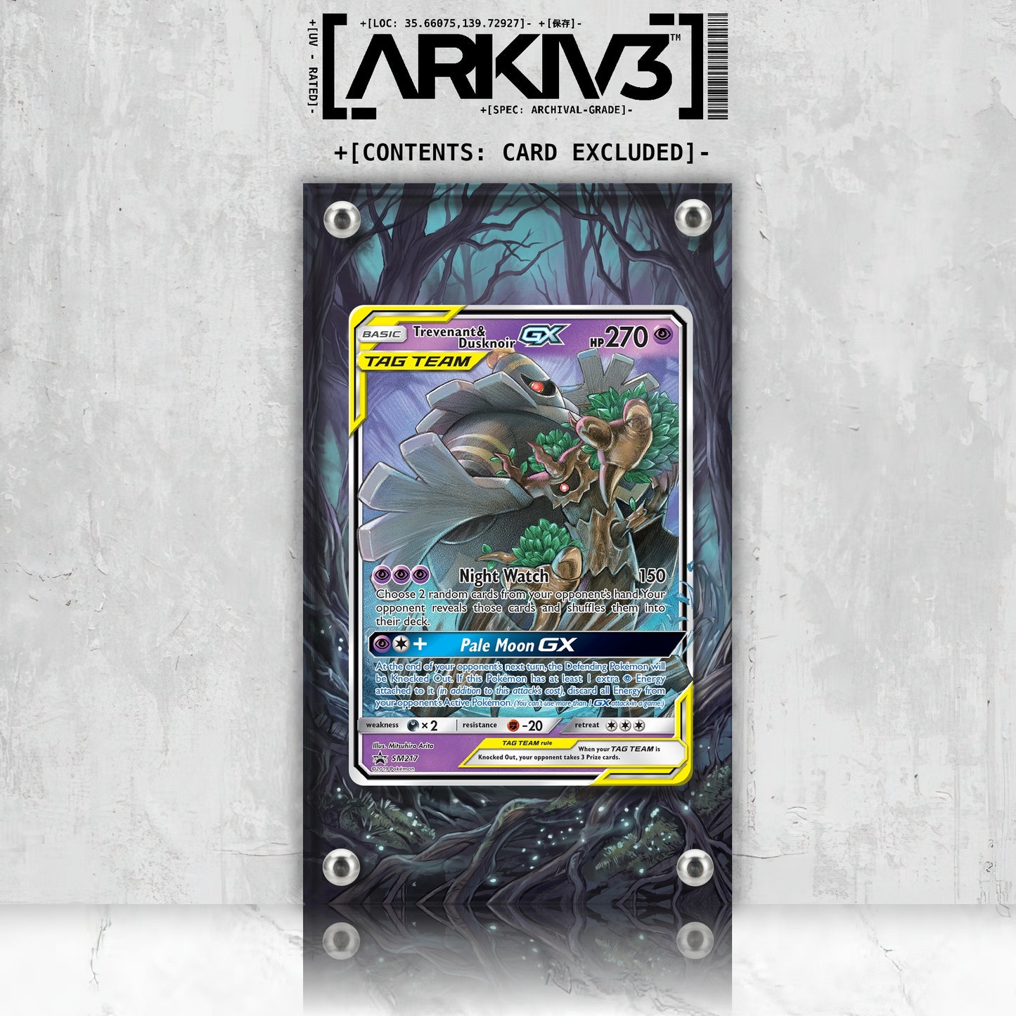 [UNIT: SM217/248] // Trevenant & Dusknoir-GX Extended Art Display Case - Raw