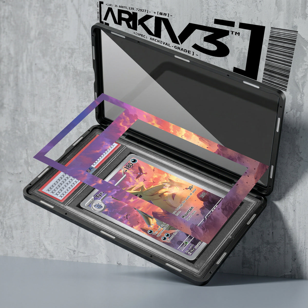 ARKIV3 PSA graded exploded mockup