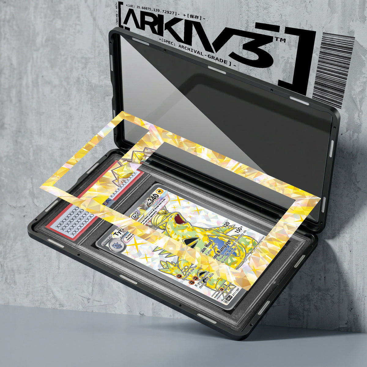 ARKIV3 PSA graded exploded mockup