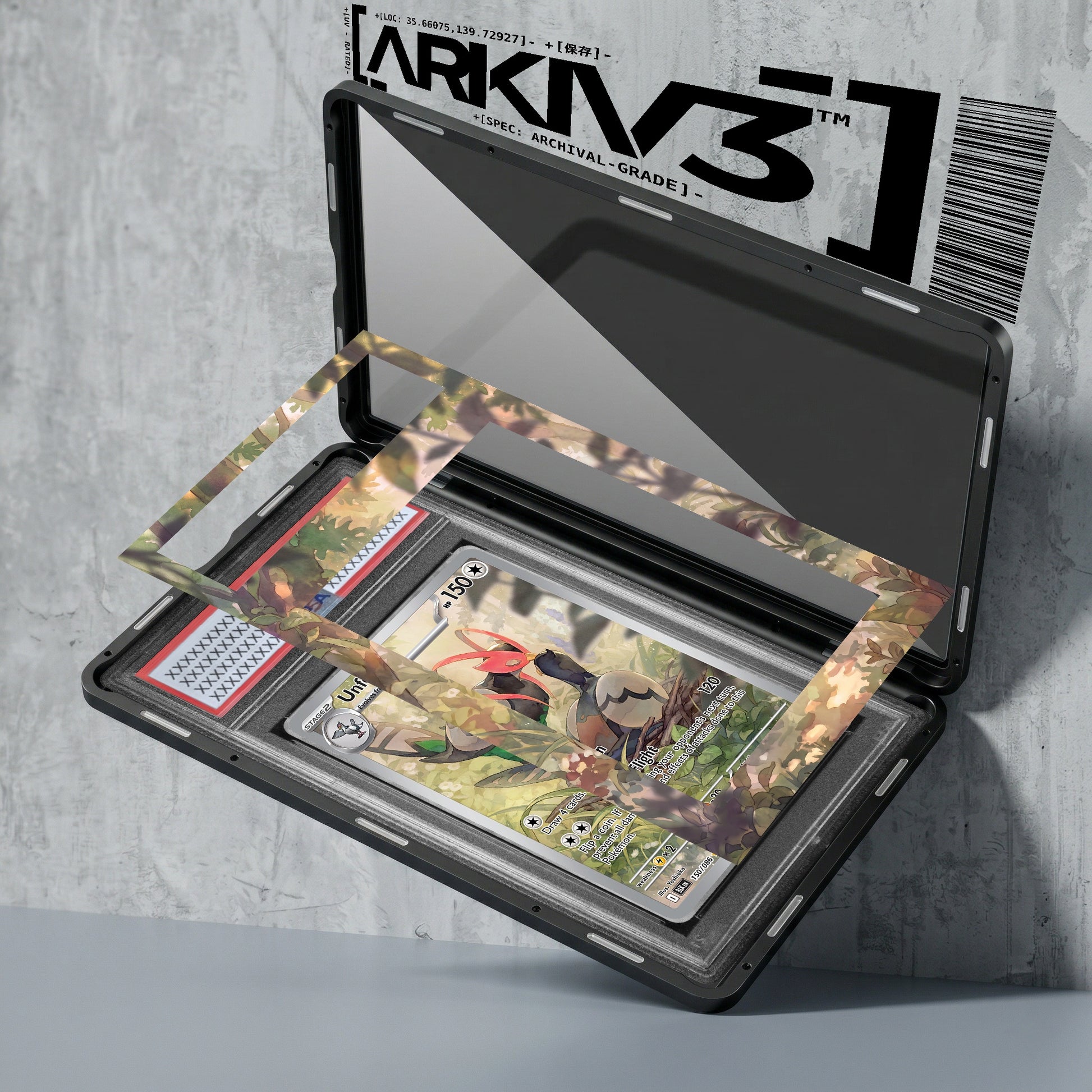 ARKIV3 PSA graded exploded mockup