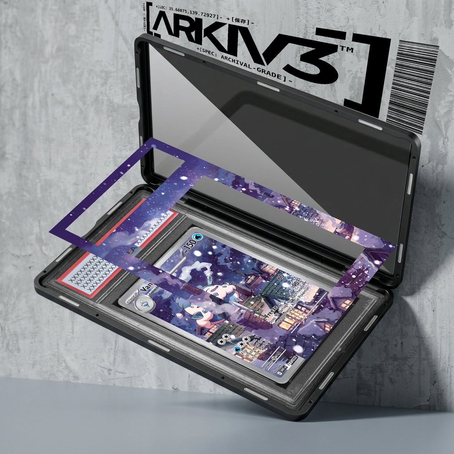 ARKIV3 PSA graded exploded mockup