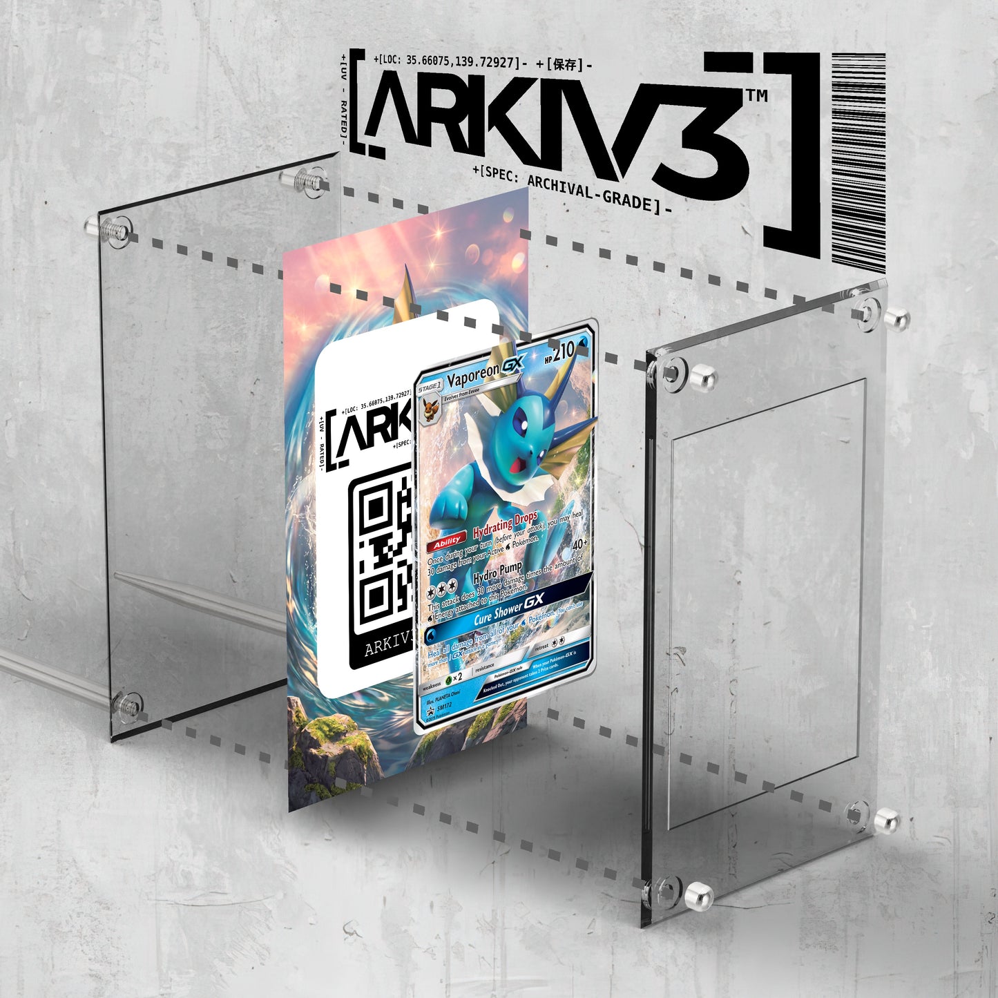 [UNIT: SM172/248] // Vaporeon-GX Extended Art Display Case - Raw