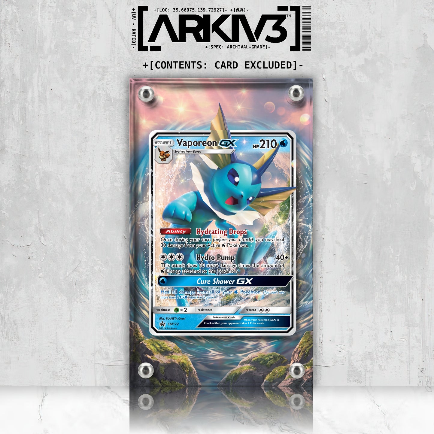 [UNIT: SM172/248] // Vaporeon-GX Extended Art Display Case - Raw