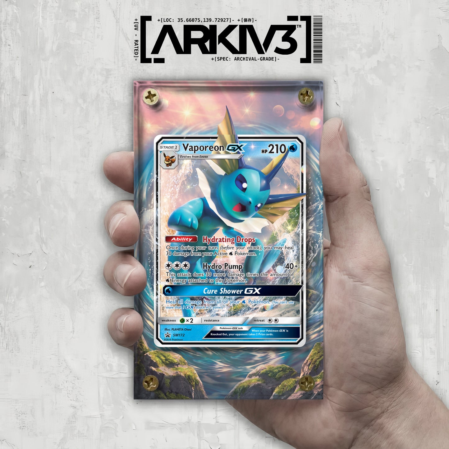 [UNIT: SM172/248] // Vaporeon-GX Extended Art Display Case - Raw