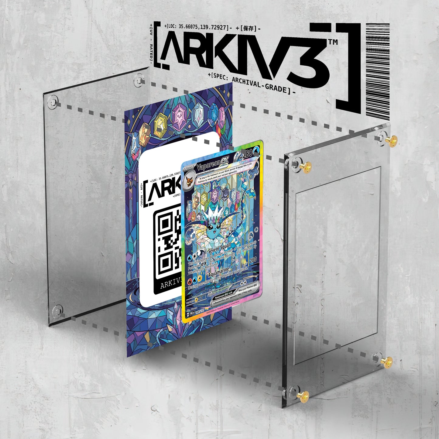 [UNIT: 149/131] // Vaporeon ex Extended Art Display Case - Raw