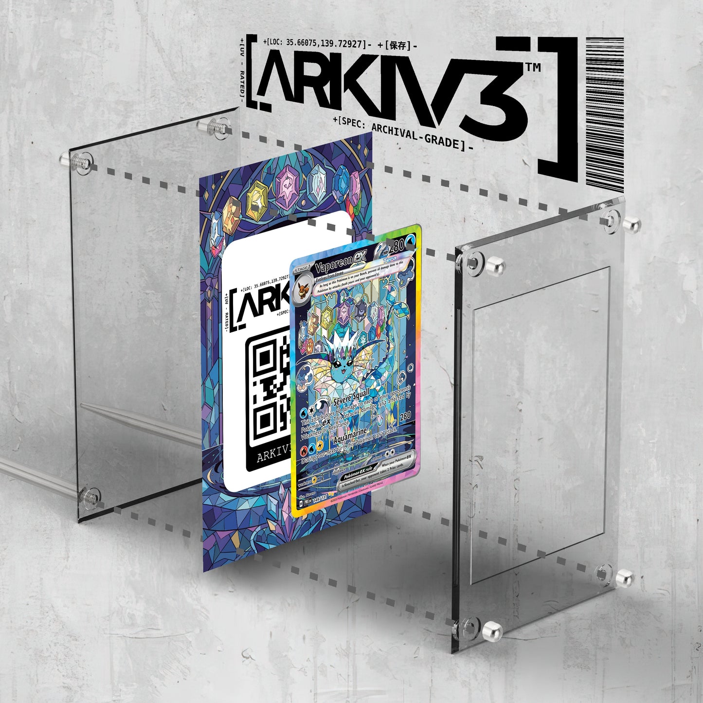 [UNIT: 149/131] // Vaporeon ex Extended Art Display Case - Raw