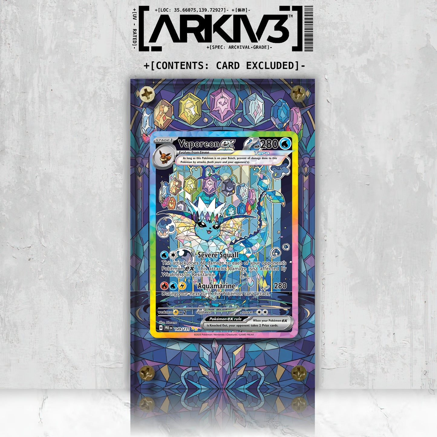 [UNIT: 149/131] // Vaporeon ex Extended Art Display Case - Raw