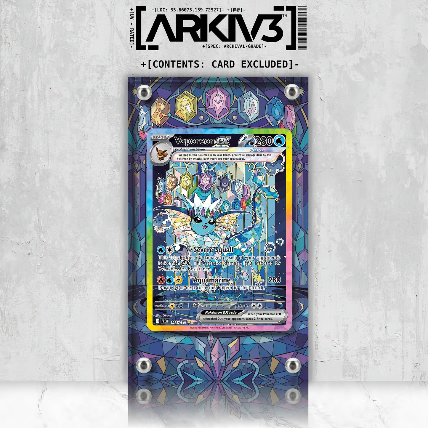 [UNIT: 149/131] // Vaporeon ex Extended Art Display Case - Raw