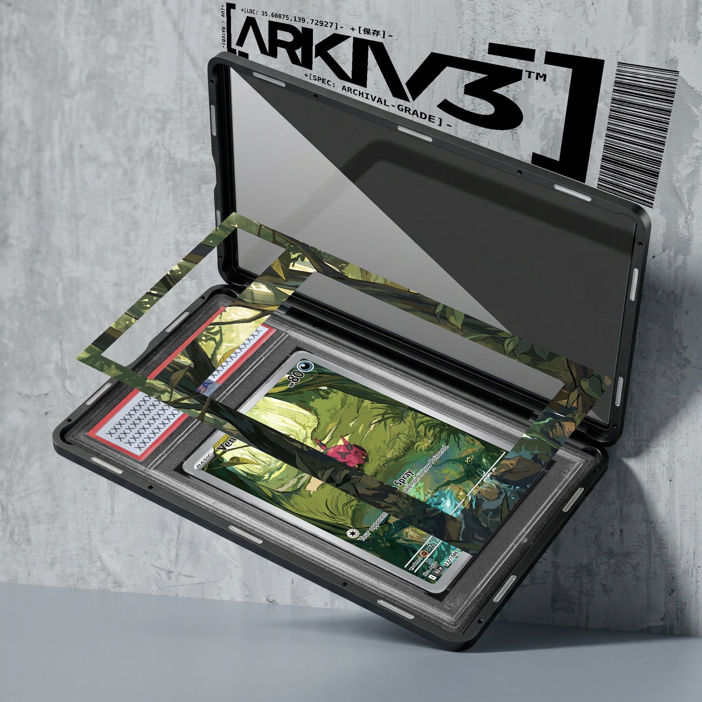 ARKIV3 PSA graded exploded mockup