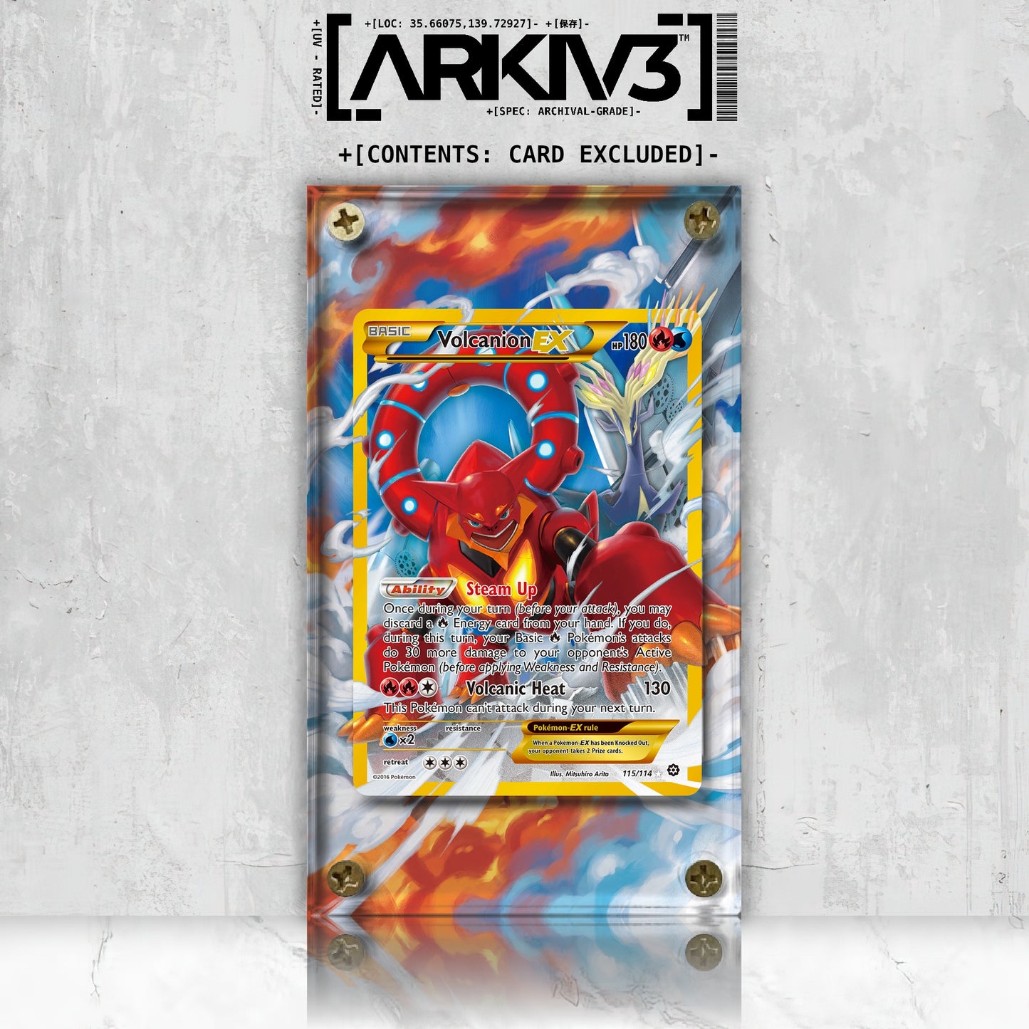 [UNIT: 115/114] // Volcanion-EX Extended Art Display Case - Raw