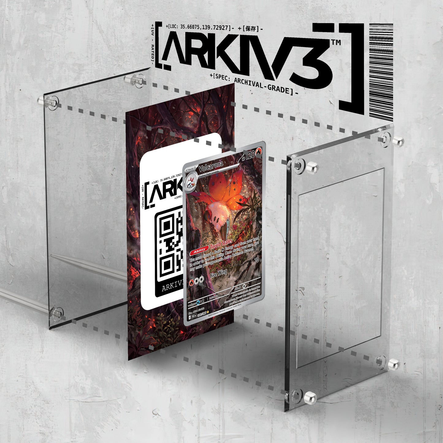 [UNIT: 100/86] // Volcarona Extended Art Display Case - Raw