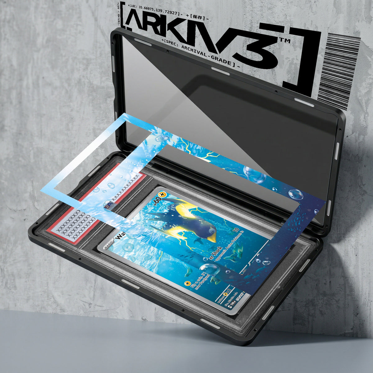 ARKIV3 PSA graded exploded mockup