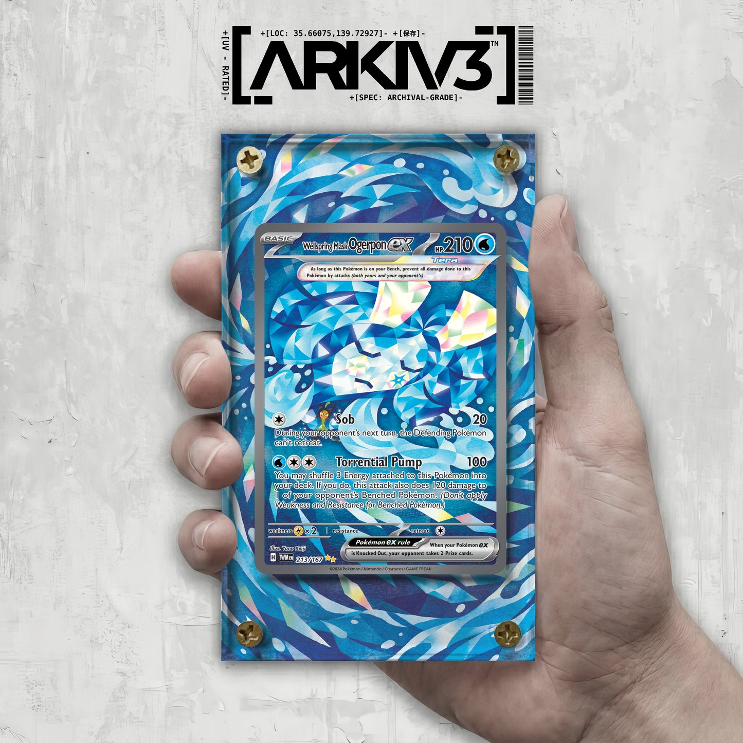 [UNIT: 213/167] // Wellspring Mask Ogerpon ex Extended Art Display Case - Raw