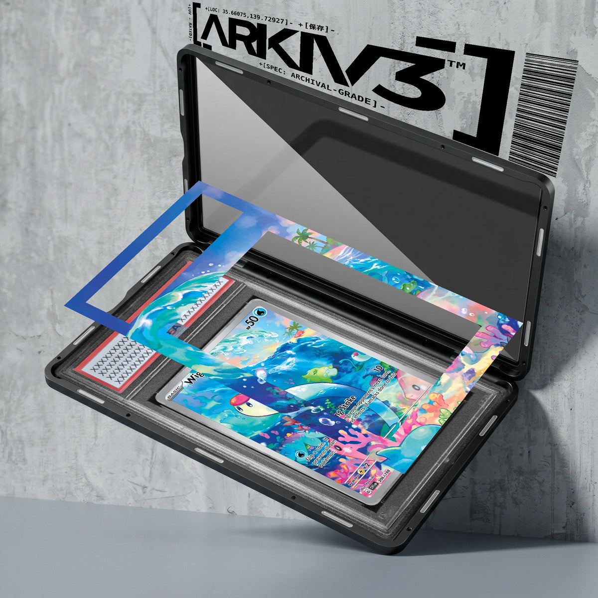 ARKIV3 PSA graded exploded mockup