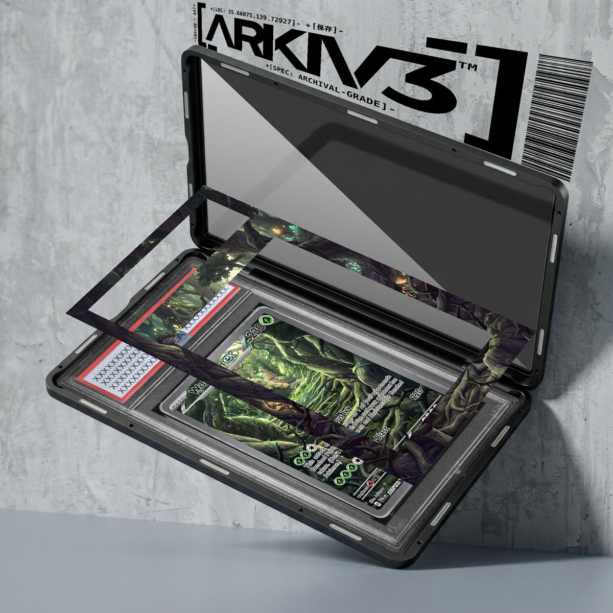ARKIV3 PSA graded exploded mockup