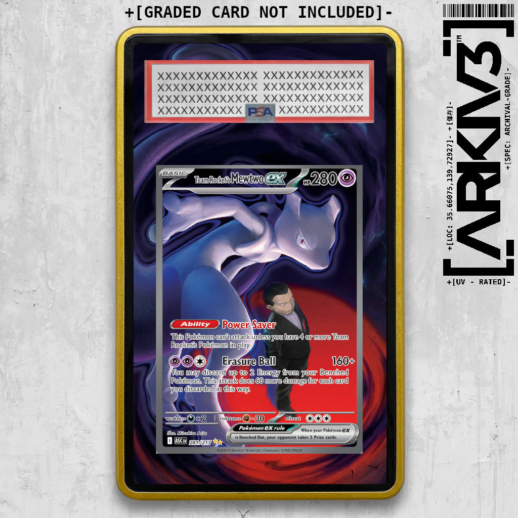 [UNIT: 281/217] // Team Rocket's Mewtwo ex Extended Art Display Case - Graded