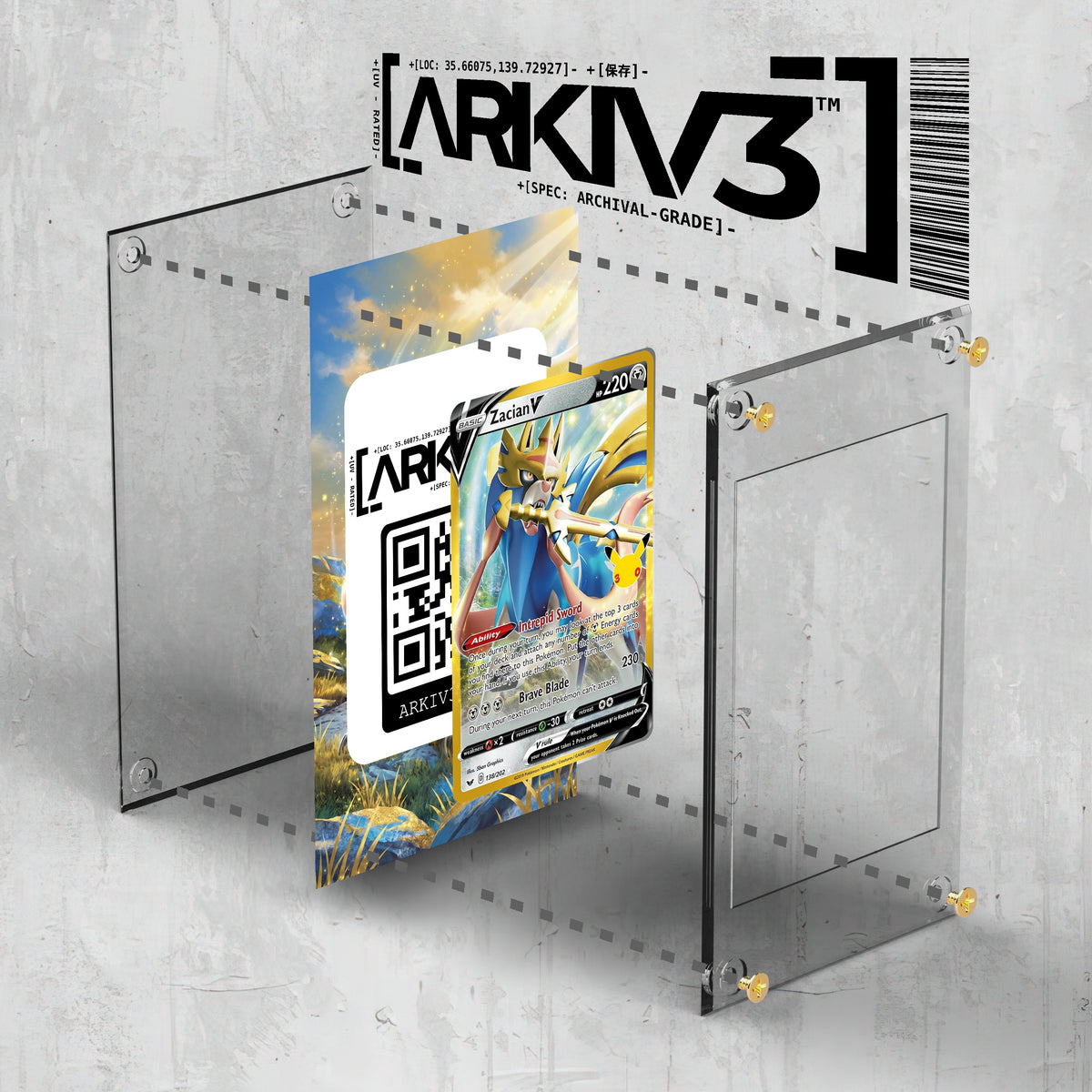[UNIT: 138/202] // Zacian V Extended Art Display Case - Raw