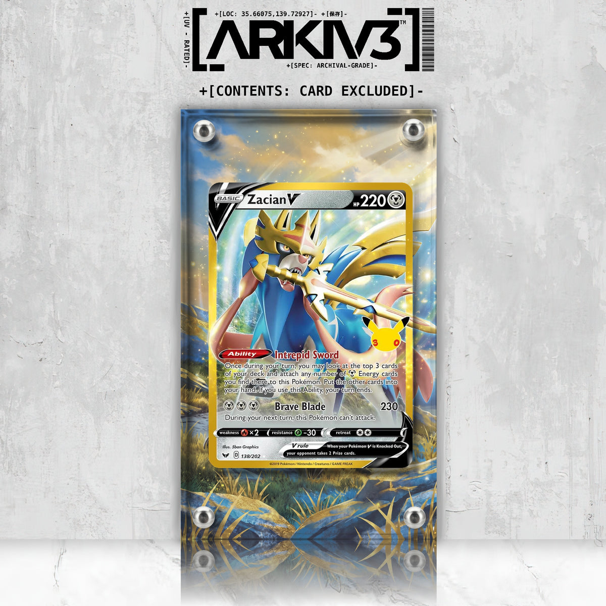 [UNIT: 138/202] // Zacian V Extended Art Display Case - Raw