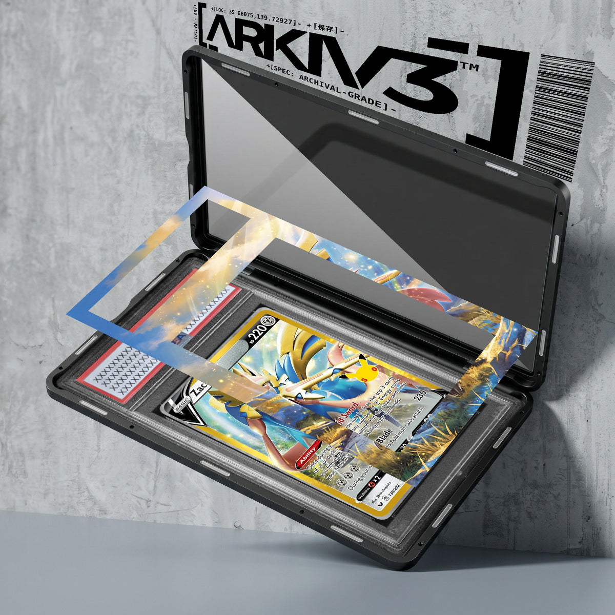 ARKIV3 PSA graded exploded mockup