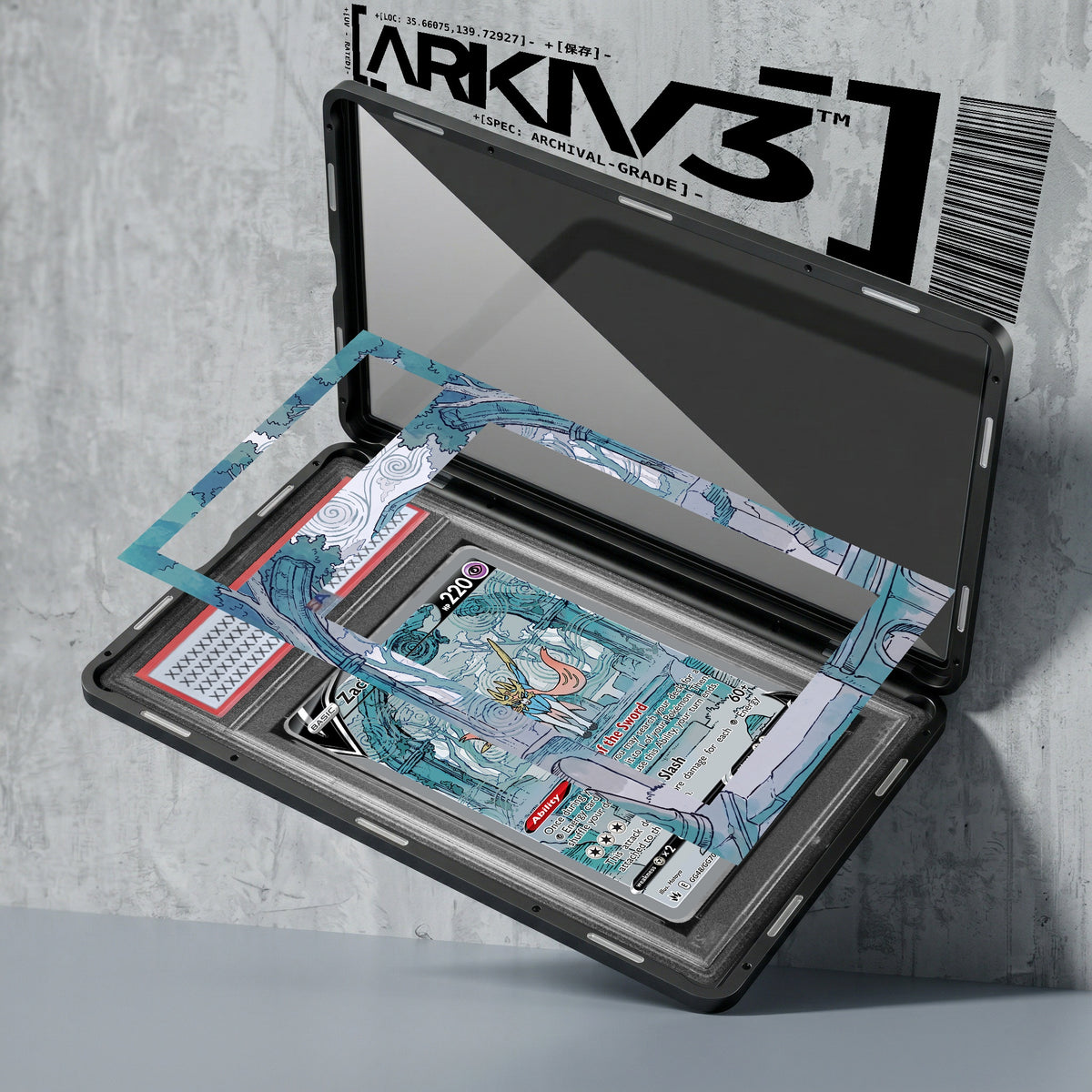 ARKIV3 PSA graded exploded mockup
