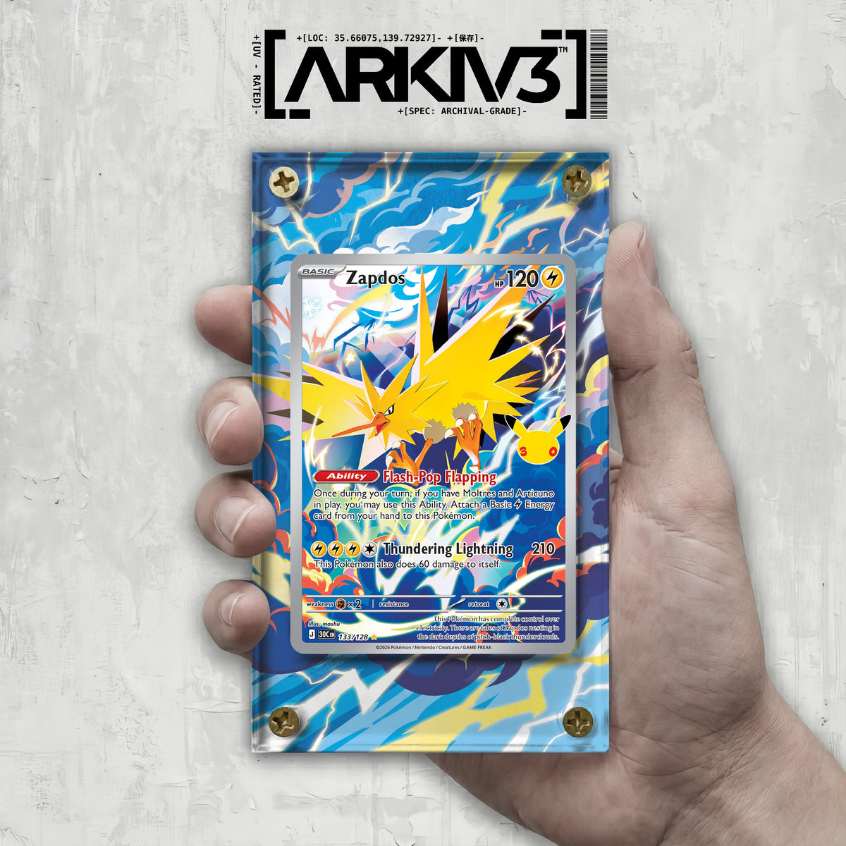 [UNIT: 133/128] // Zapdos Extended Art Display Case - Raw