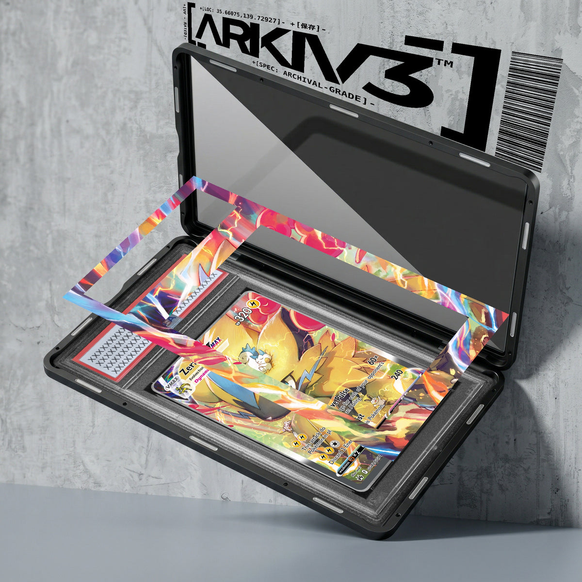 ARKIV3 PSA graded exploded mockup
