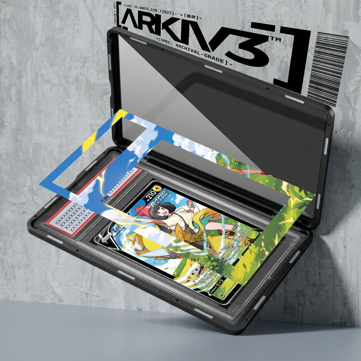 ARKIV3 PSA graded exploded mockup