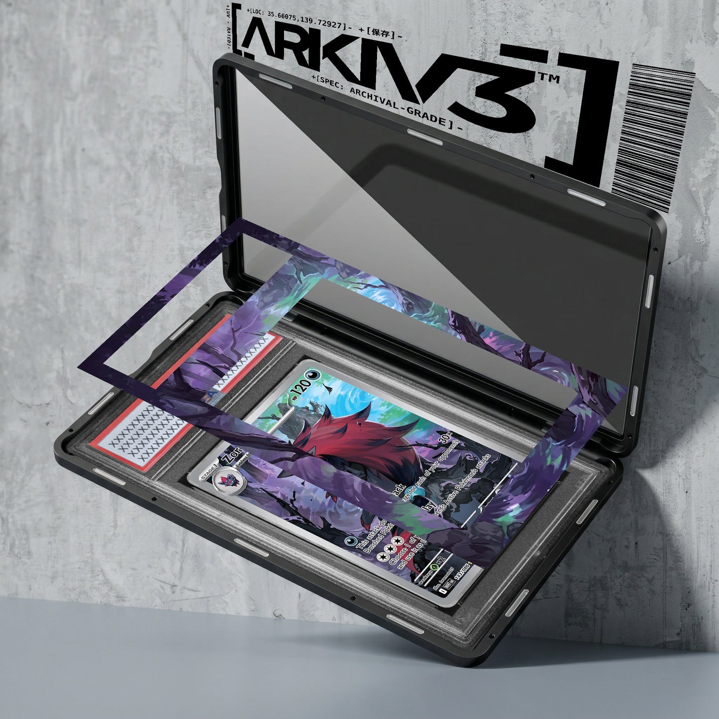 ARKIV3 PSA graded exploded mockup