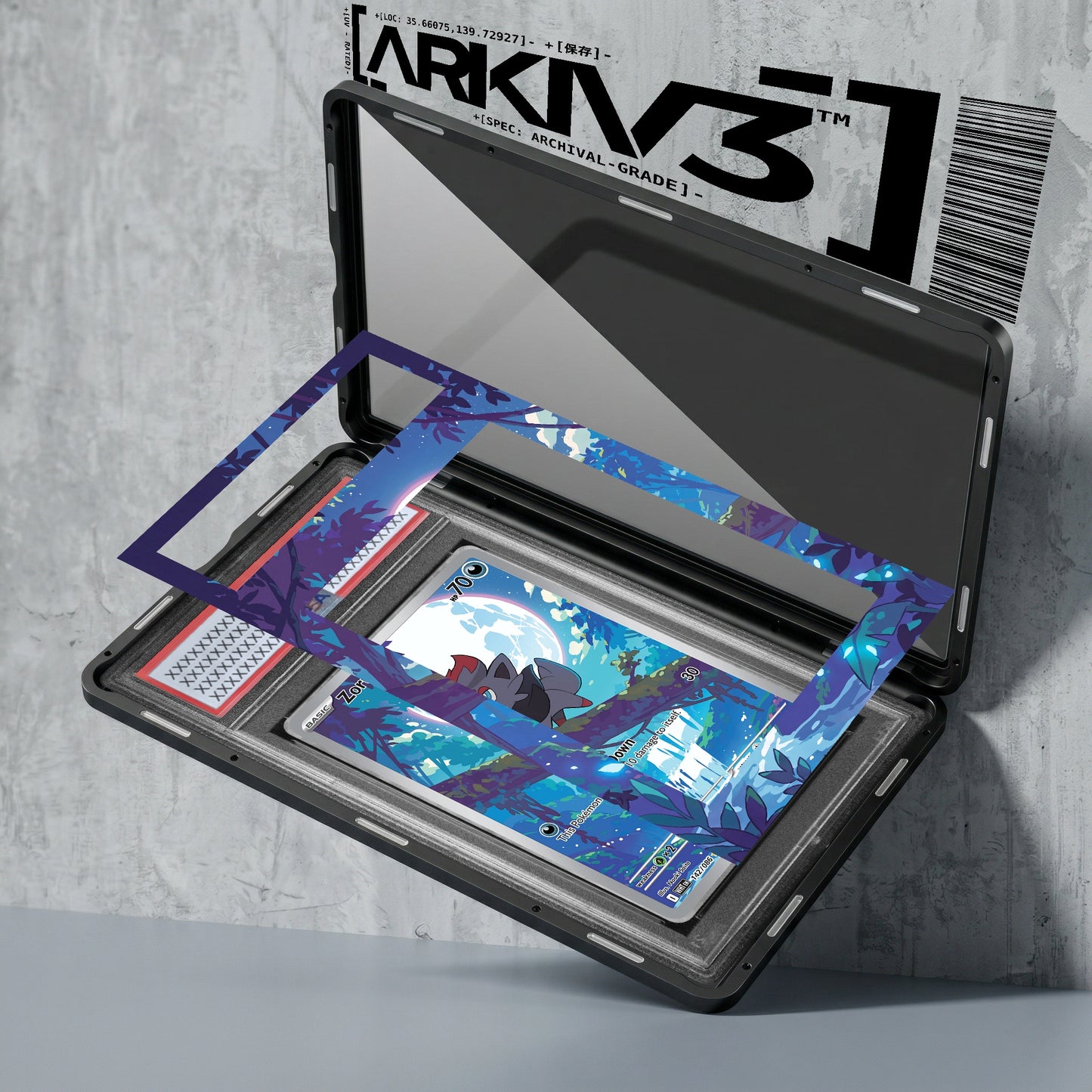 ARKIV3 PSA graded exploded mockup
