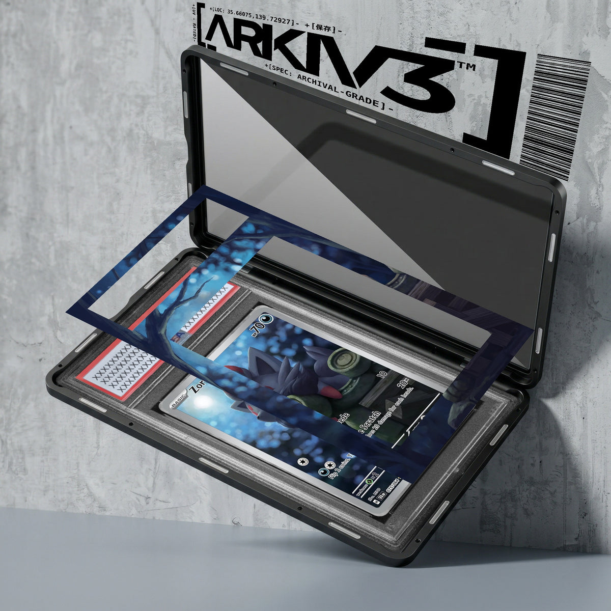 ARKIV3 PSA graded exploded mockup