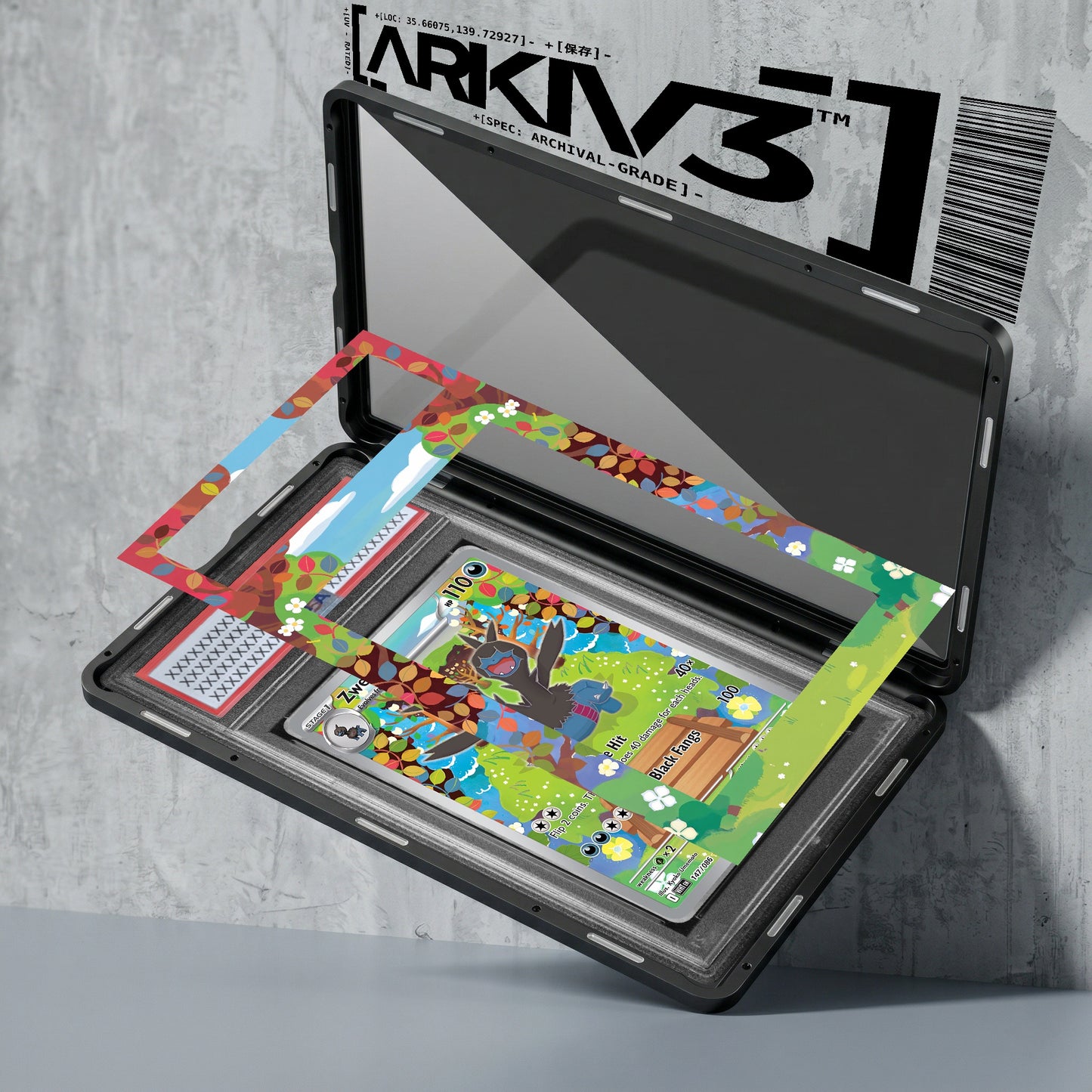 ARKIV3 PSA graded exploded mockup