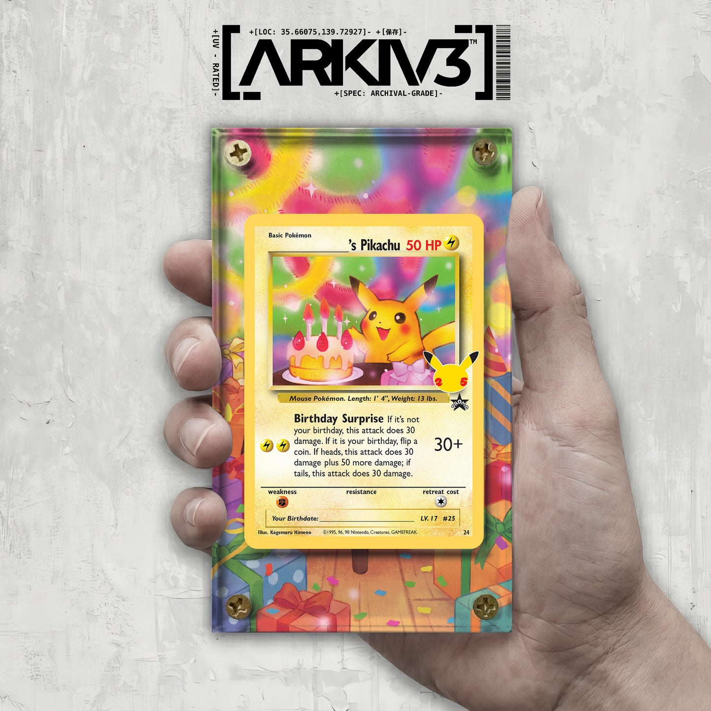 [UNIT: 24/53] // ______'s Birthday Pikachu Extended Art Display Case - Raw